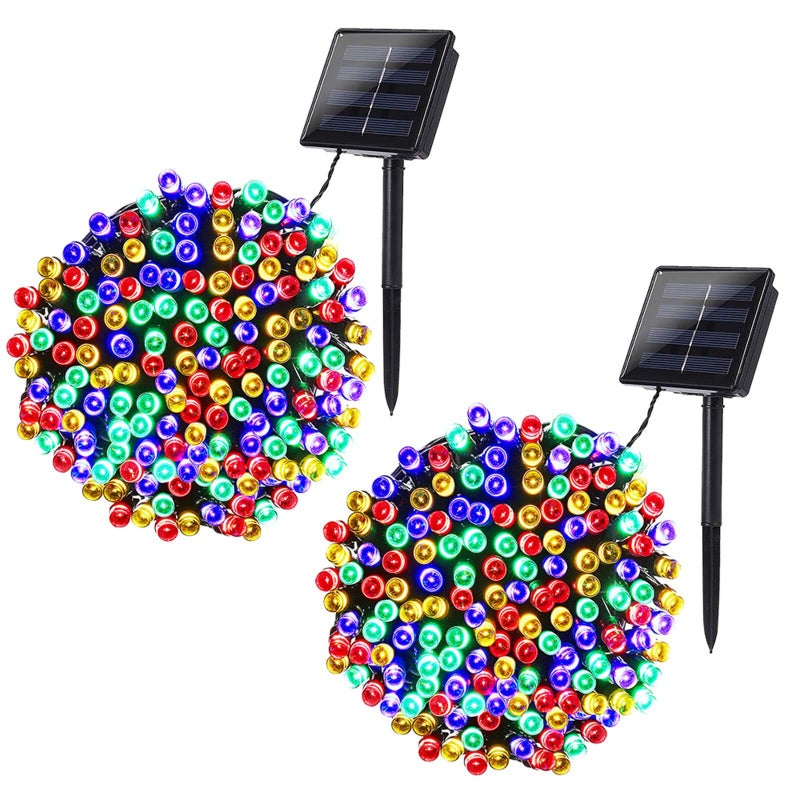 Joomer Solar Christmas Lights, 2 Pack Total 144 FT 400 LED 8 Modes Waterproof Solar String Lights Outdoor Auto ON/Off for Patio, Tree, Garden, Christmas Decorations (Multicolor) - Image 1